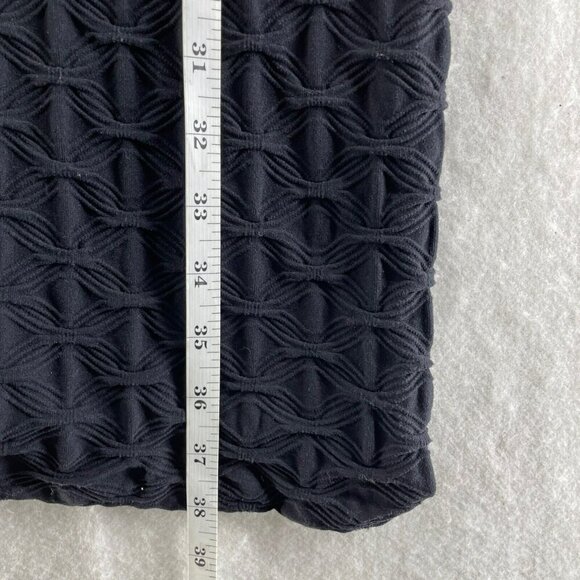 Tees by Tina Dress Women's Sz OS Black Textured Round Neck Bodycon Stretch - Picture 4 of 8